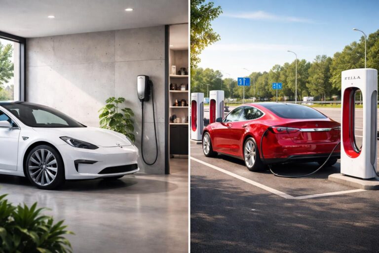 Tesla voiture électrique : recharge à domicile et sur autoroute