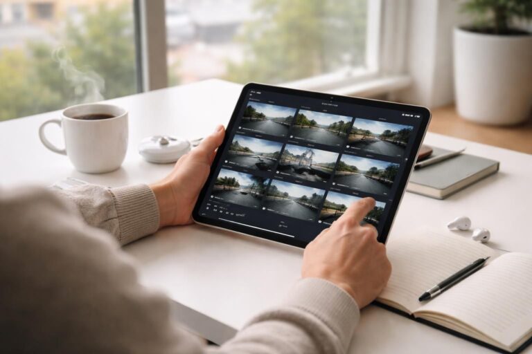 Dashcam : trier vos vidéos sur iPad pendant la pause, workflow